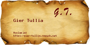 Gier Tullia névjegykártya
